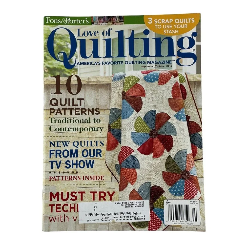 Fons & Porter Love of‎ Quilting Magazines 2014/2015 Lot of 5